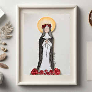 saint rose of lima watercolor 3d handmade