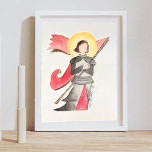 saint joan of arc watercolor handmade print