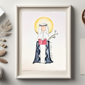 Saint Catherine of Siena Watercolor print handmade